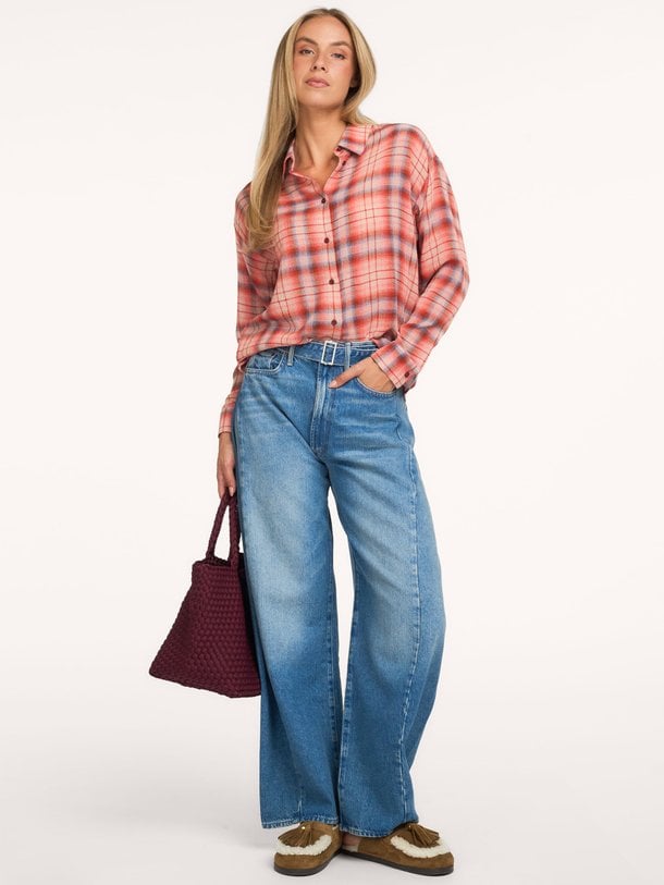 THE BELTED SPOONFUL NERDY (Snacks) Spoonful Nerdy, mid waist barrel fit jeans