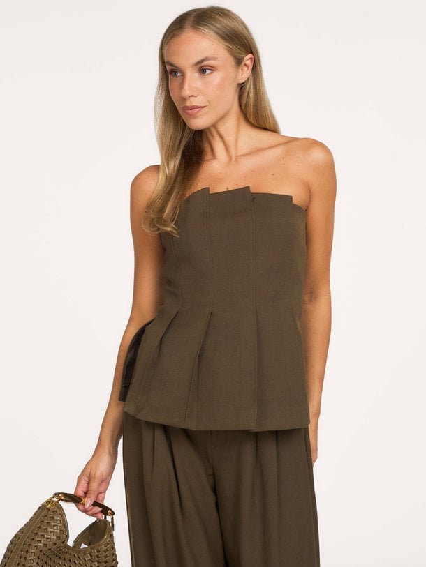 GZstacy pleat corsage Stacy, viscosemix top