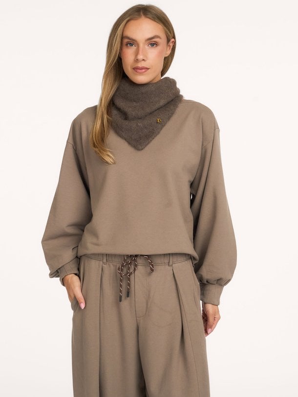 boatneck top fleece Organic cottonmix sweater