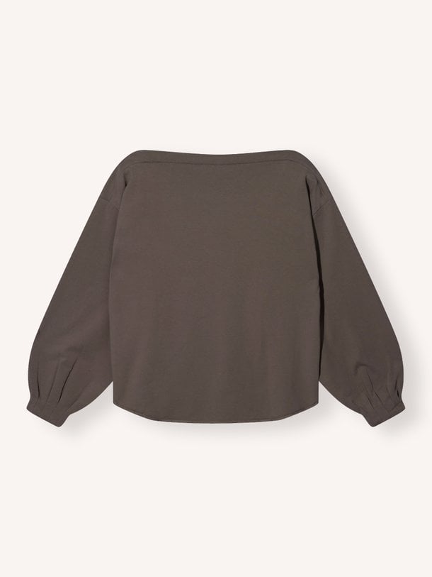 boatneck top fleece Organic cottonmix sweater