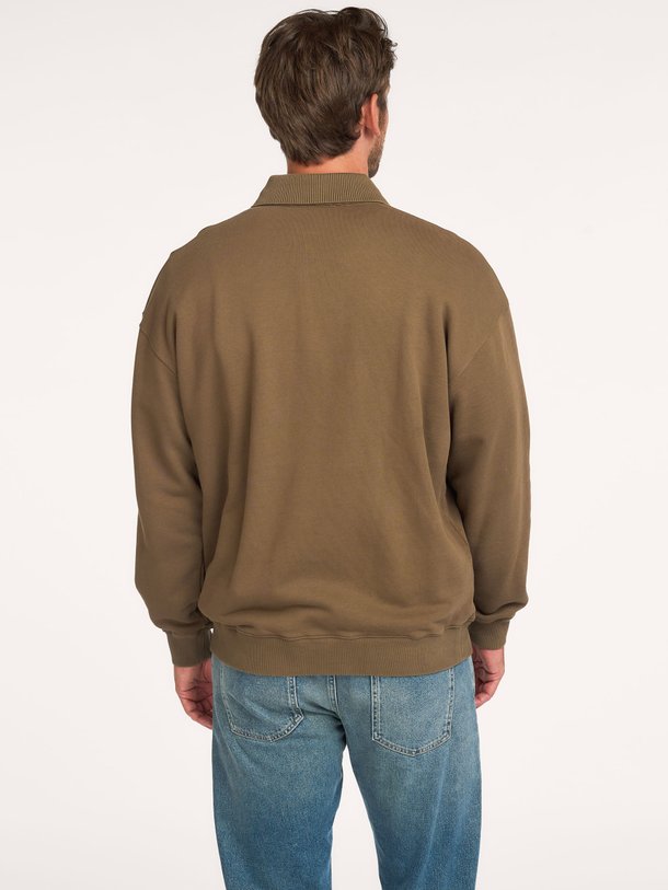 Organic cotton oversized polo sweater