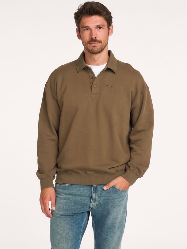 Organic cotton oversized polo sweater
