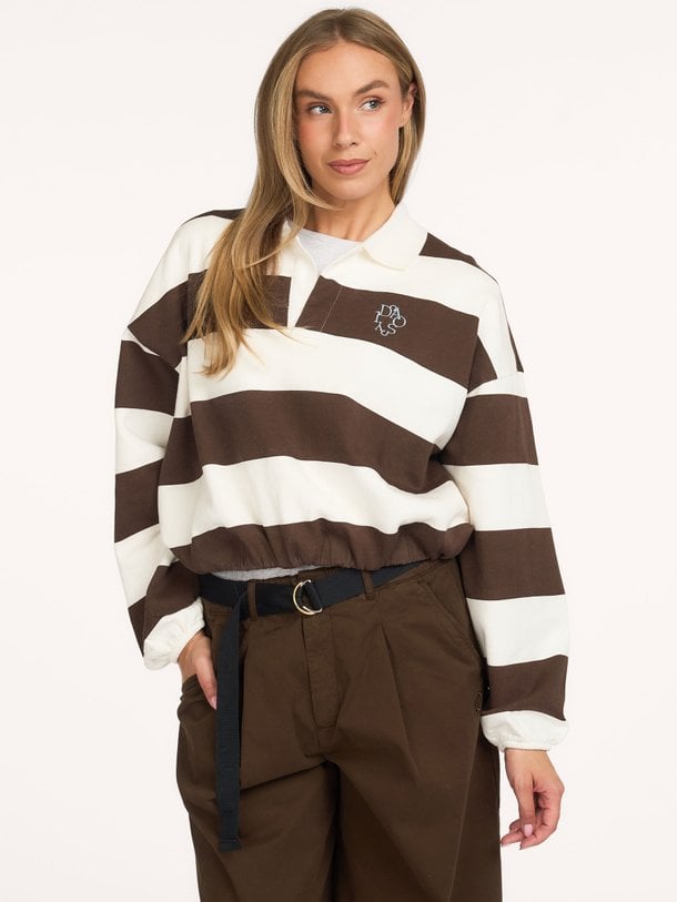 baseball balloon sweater Katoenmix polo sweater