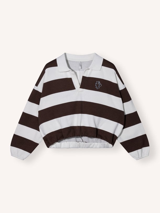 baseball balloon sweater Katoenmix polo sweater