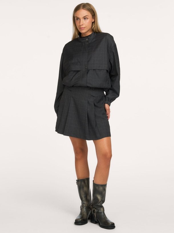 EloraCC Pocket Pleat Mini Skirt Elora, viscosemix geruite rok