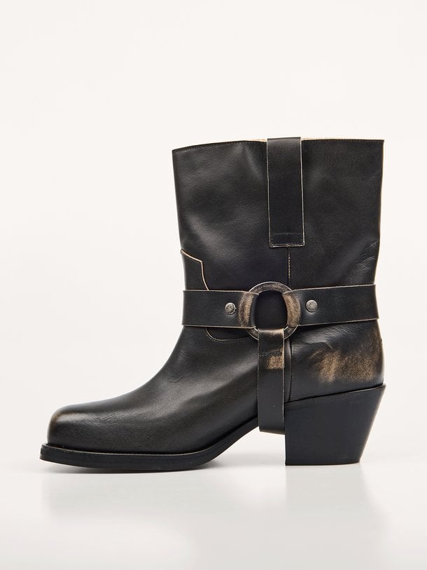 CAREY Carey, lederen biker boots