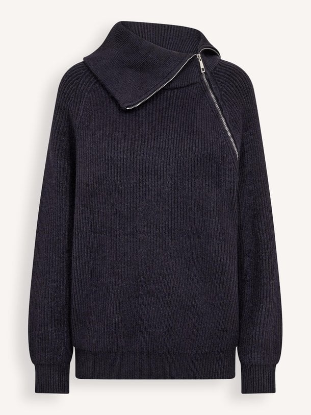 RowCC Rib Zip Roll-Neck Knit Row, gebreide trui