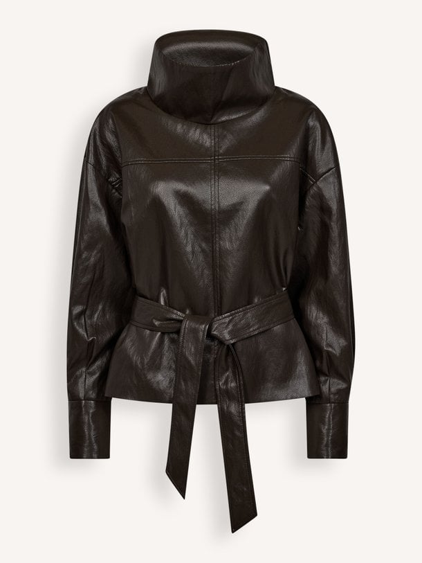 GittCC Funnel Neck Blouse Gitt, leatherlook top