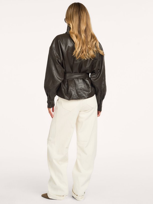 GittCC Funnel Neck Blouse Gitt, leatherlook top