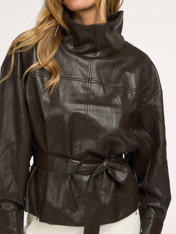 GittCC Funnel Neck Blouse Gitt, leatherlook top
