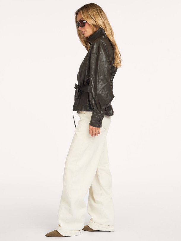 GittCC Funnel Neck Blouse Gitt, leatherlook top