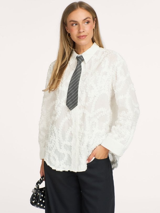 Bryann, katoenen blouse met structuur