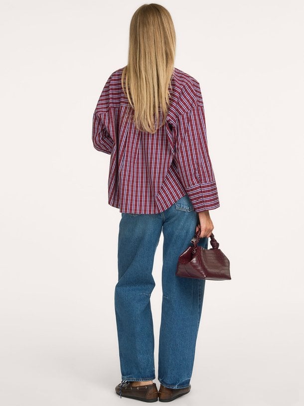 Renee, katoenmix geruite blouse