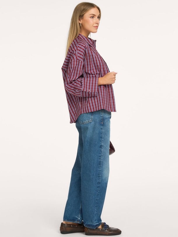 Renee, katoenmix geruite blouse