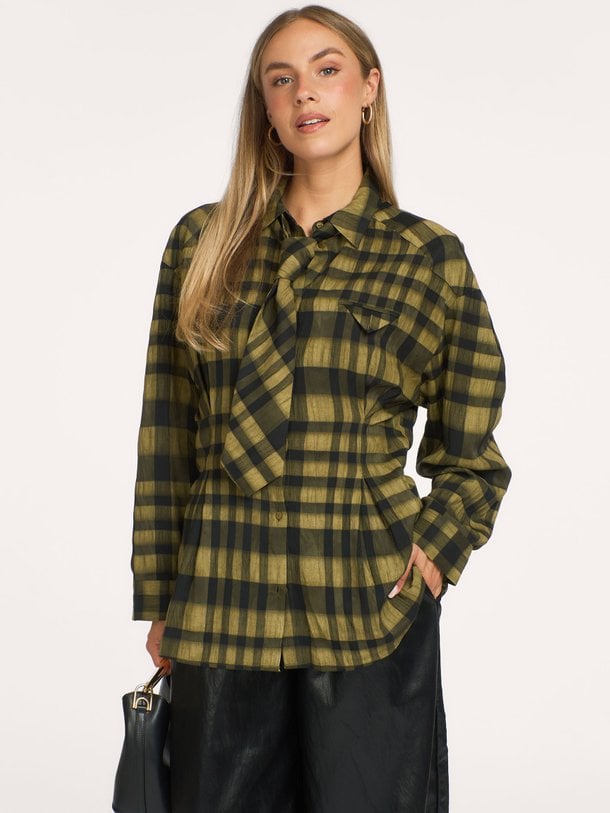 Kyel, viscosemix geruite blouse