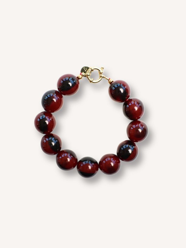Wilma Burgundy Marble Bracelet Wilma, kralen armband