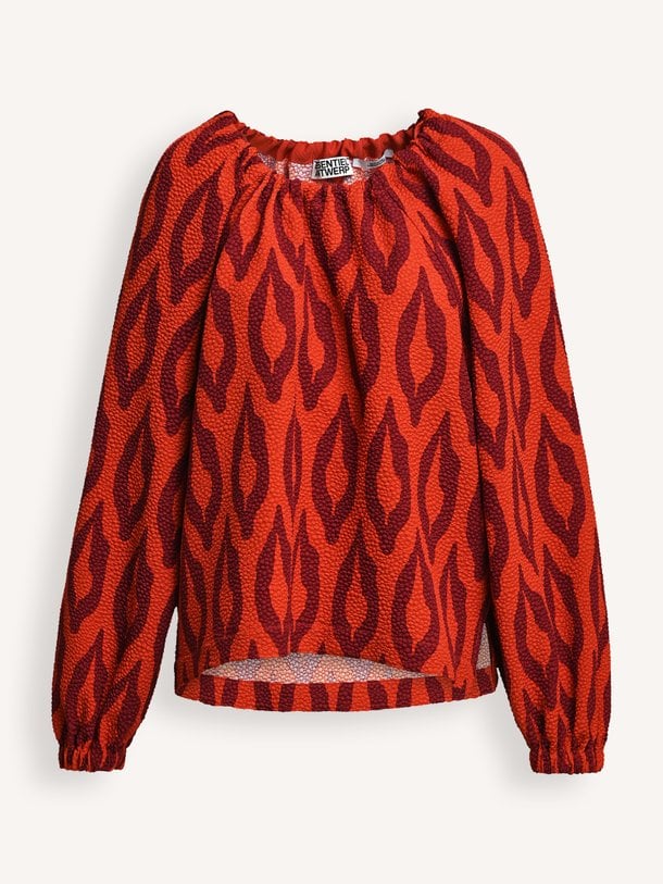 KOLORFUL Kolorful, geweven off-shoulder top met print