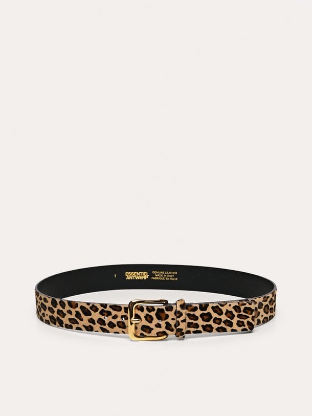 Kofee, lederen riem met ponyhair