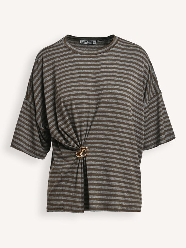 KRISS Kriss, viscosemix gestreept T-shirt