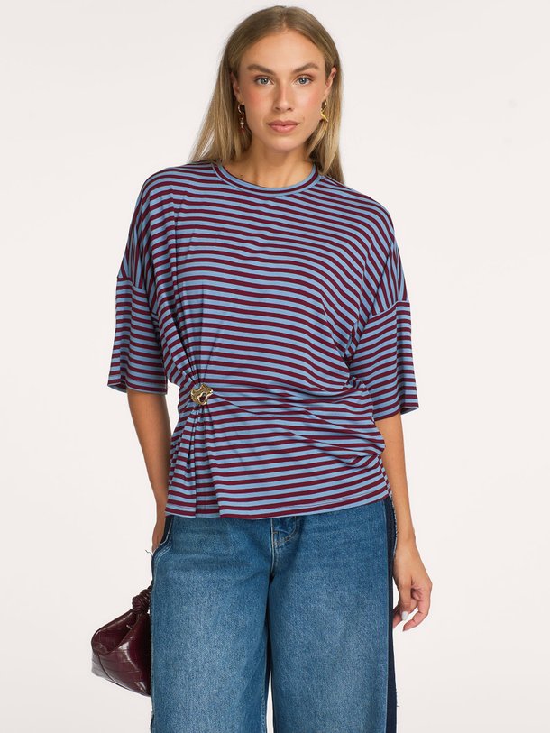 Kriss, viscosemix gestreept T-shirt