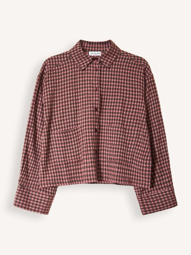 Svenja, katoenmix geruite blouse
