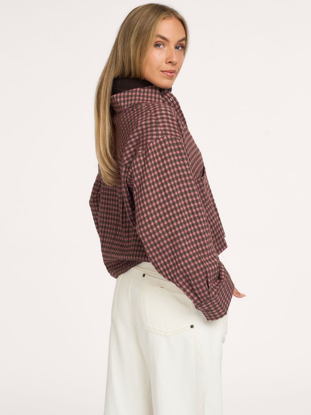 Svenja Shirt Svenja, katoenmix geruite blouse