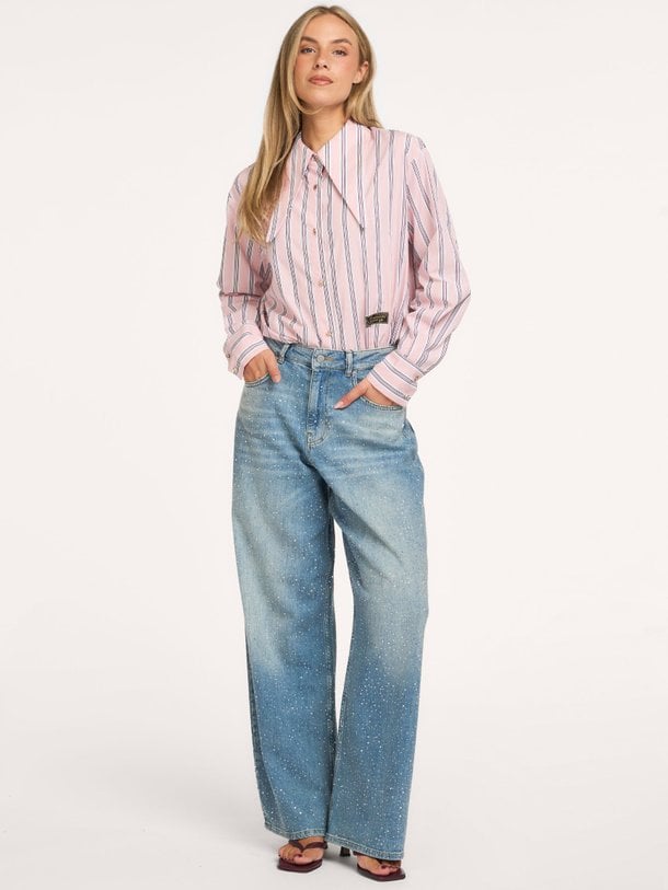Kacao, organic cotton gestreepte blouse