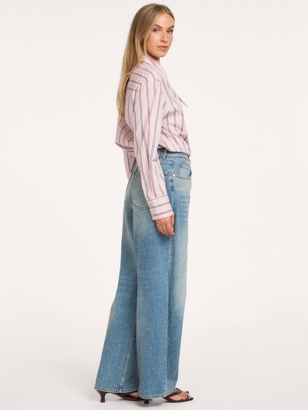 Kacao, organic cotton gestreepte blouse