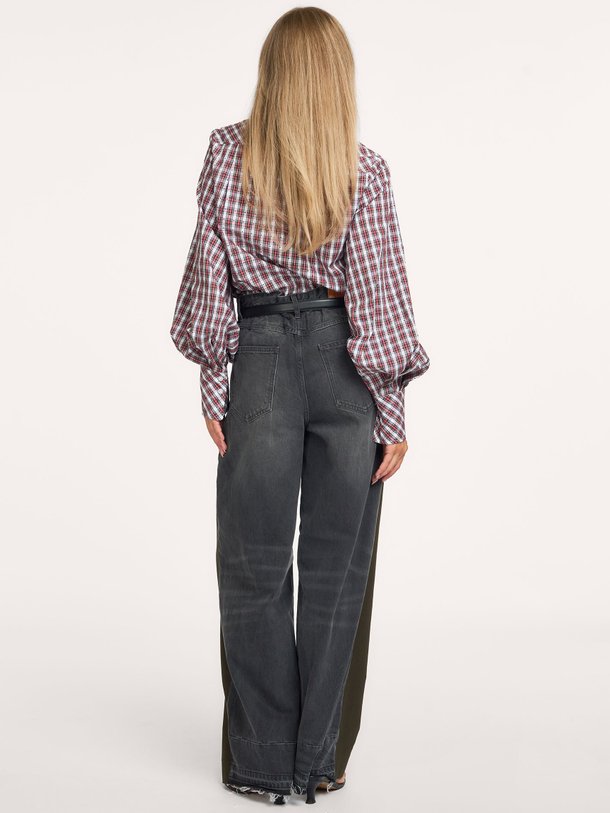 KALMIA Kalmia, katoenen geruite blouse met strass