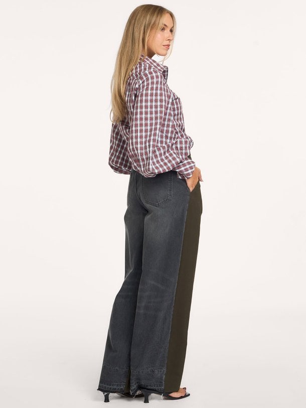 KALMIA Kalmia, katoenen geruite blouse met strass