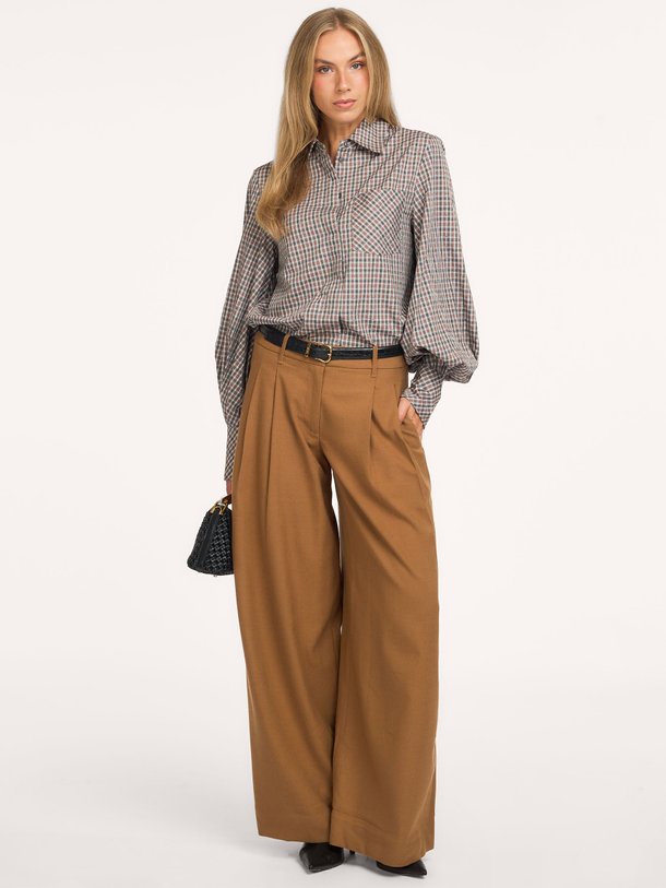 KALMIA Kalmia, katoenen geruite blouse met strass