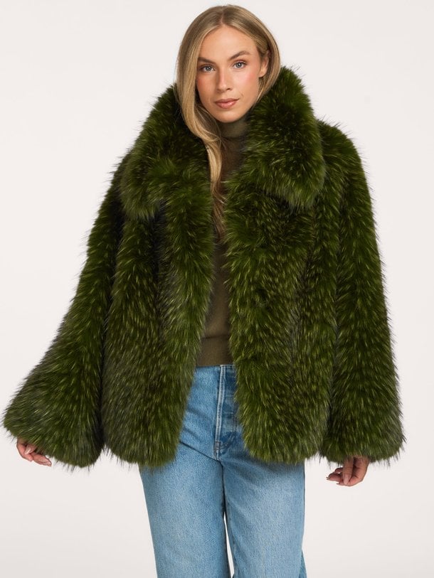 KASTANJE Kastanje, fake fur jas