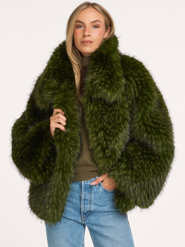 KASTANJE Kastanje, fake fur jas