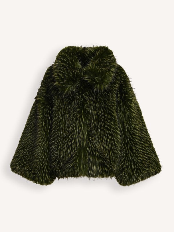KASTANJE Kastanje, fake fur jas