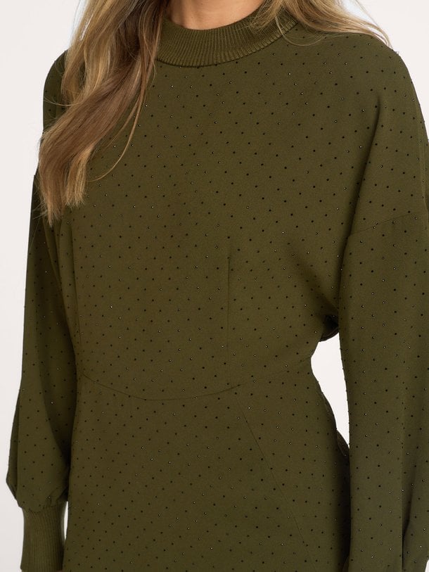 Kathleen, geweven jurk met strass