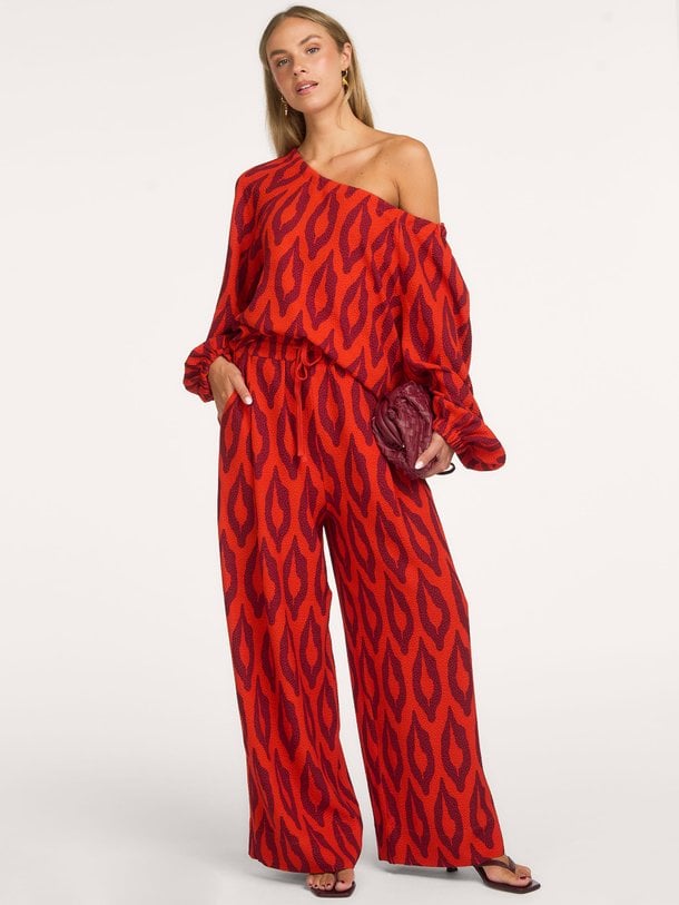 Kontent, geweven broek met print