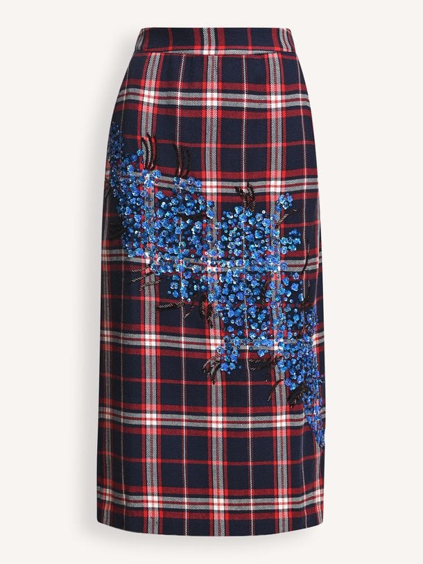 KATHEE Kathee, katoenen geruite rok met pailletten