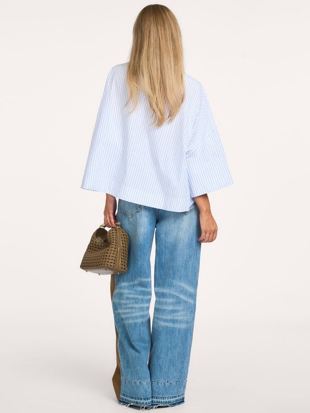 KEFIR Kefir, katoenen gestreepte blouse met strass