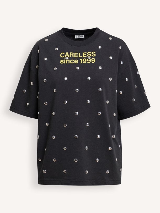 KOURSE Kourse, organic cotton T-shirt met studs