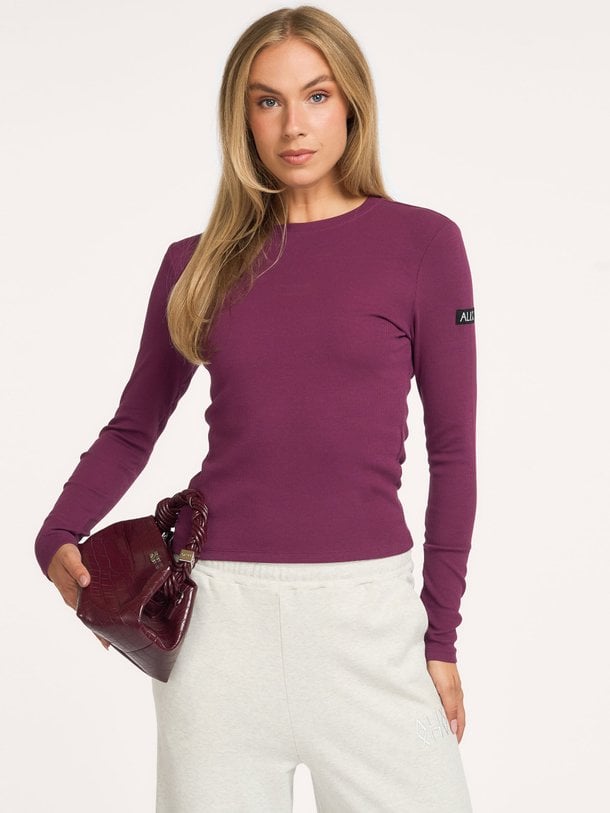 ladies knitted rib longsleeve t-shirt Katoenmix rib longsleeve