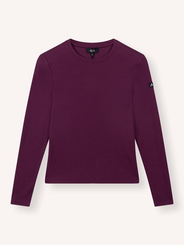 ladies knitted rib longsleeve t-shirt Katoenmix rib longsleeve
