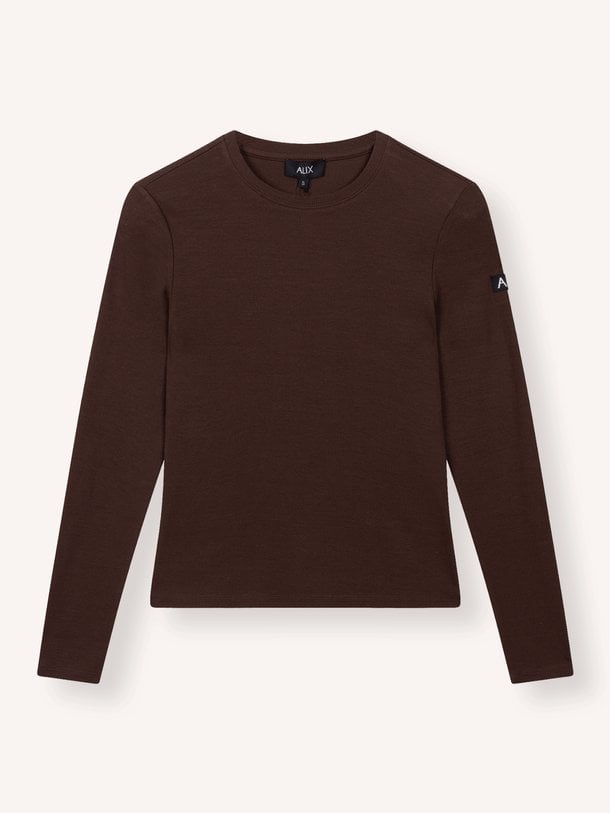 ladies knitted rib longsleeve t-shirt Katoenmix rib longsleeve