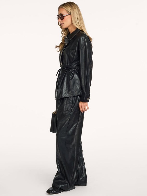 TAKAYAMA Takayama, leatherlook blouse