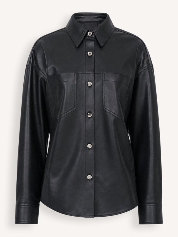 TAKAYAMA Takayama, leatherlook blouse