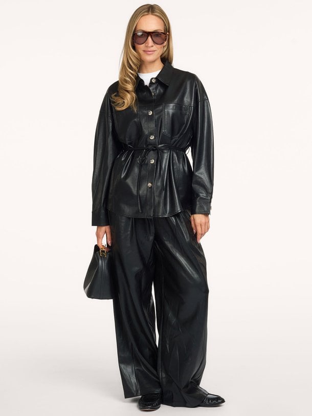 TAKAYAMA Takayama, leatherlook blouse