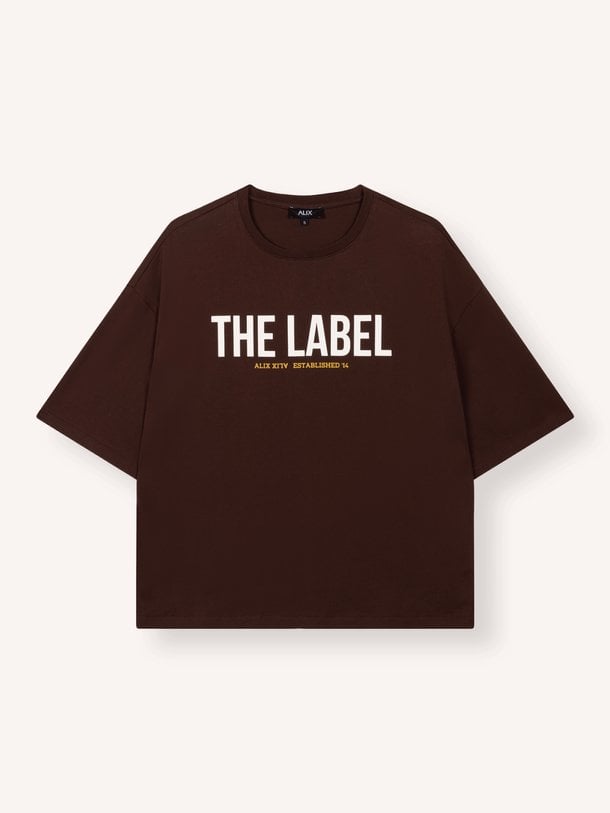 ladies knitted the label oversized t-shirt Katoenen oversized logo T-shirt