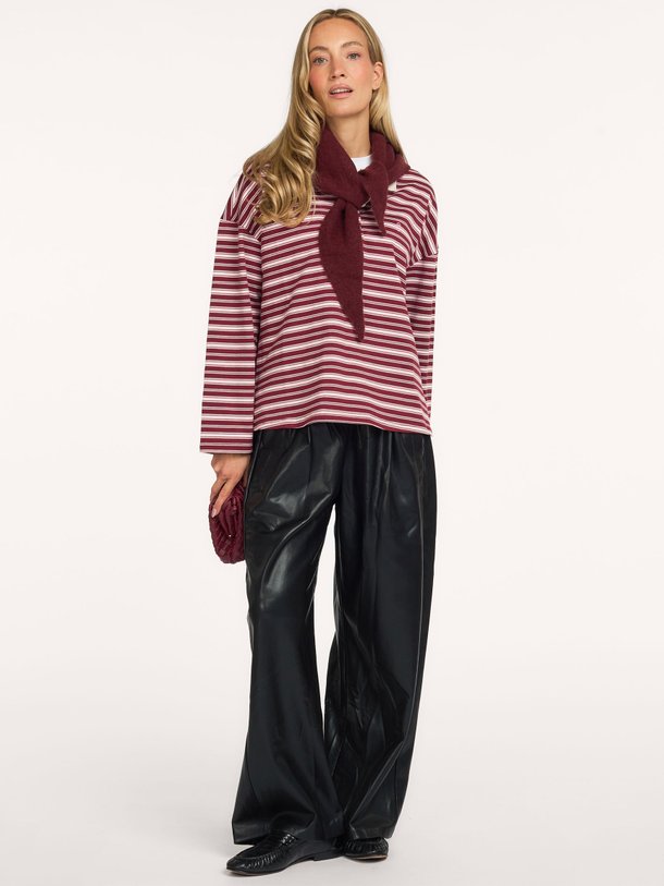 RUMOI Rumoi, katoenen gestreepte polo longsleeve