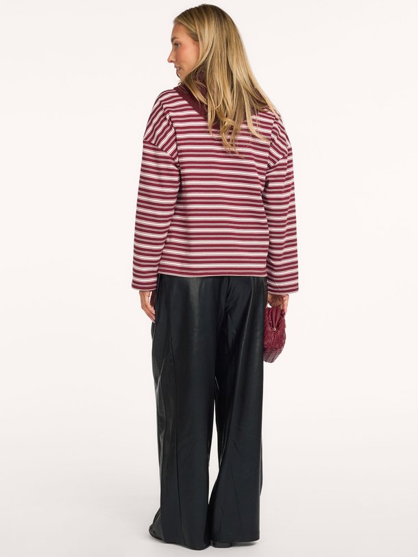 RUMOI Rumoi, katoenen gestreepte polo longsleeve