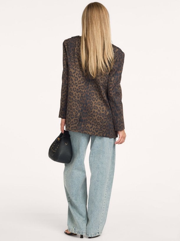 Katoenmix leopard blazer