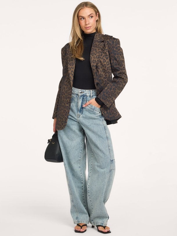 Katoenmix leopard blazer